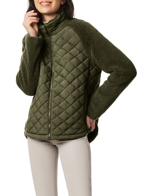 Bernardo Mixed Media Quilted Faux Fur Jacket In Fig Leaf At Nordstrom Rack in Green | Lyst