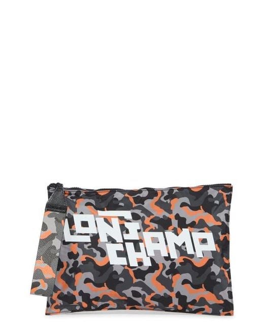 Longchamp Black Camo Top Zip Wrislet