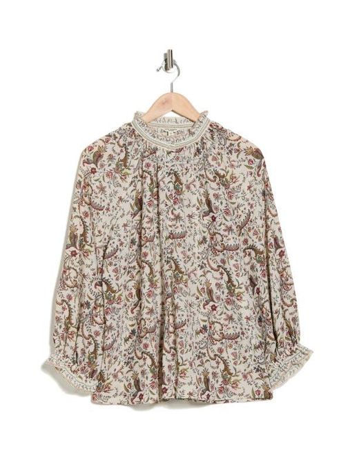 Max Studio Natural Ruffle Top