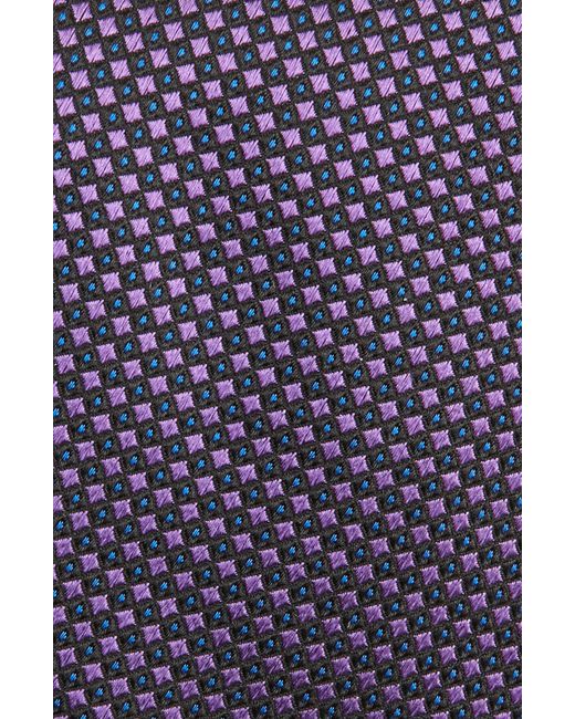 Duchamp Blue Geometric Silk Tie for men