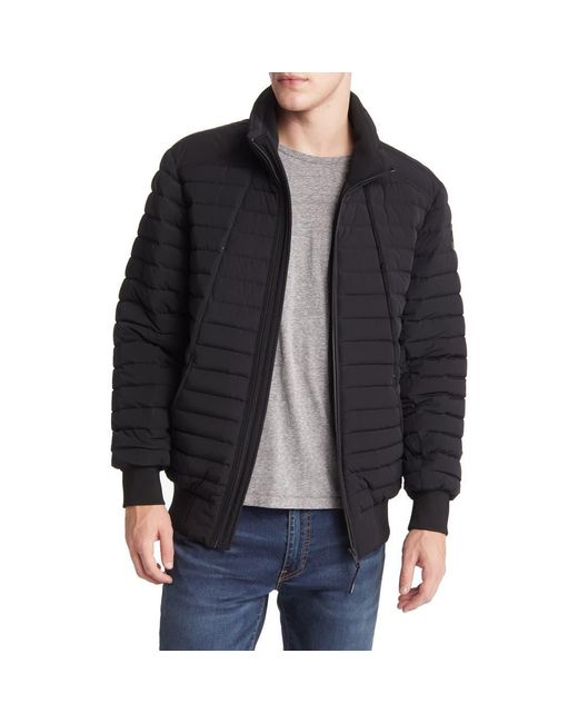 Moose Knuckles Black Keap Down Bomber Jacket for men