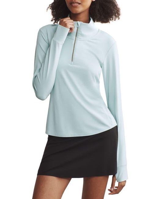 Rhone Blue Course To Court Long Sleeve Quarter Zip Top