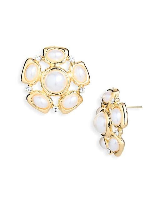Cara Metallic Button Stud Earrings