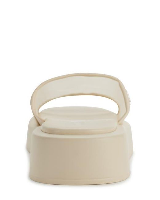 DKNY White Orion Mesh Platform Slide Sandal