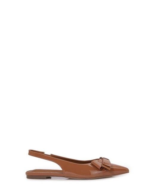 BERNESS Brown Bow Slingback Flat