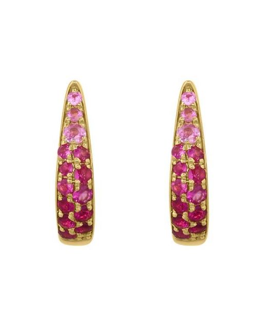 Effy Red Ruby Huggie Hoop Earrings
