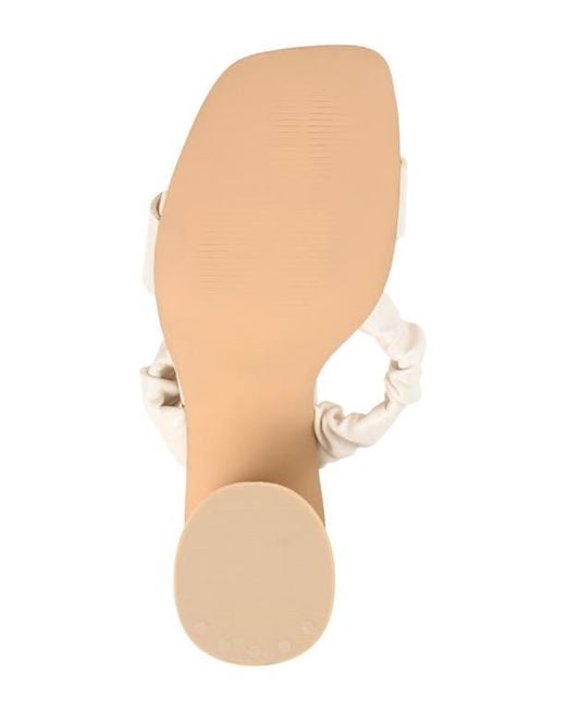Journee Collection Natural Open Square-Toe Block Heel