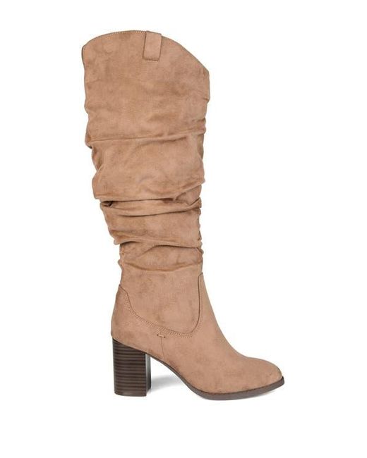 Journee Collection Brown Journee Aneil Ruched Tall Boot