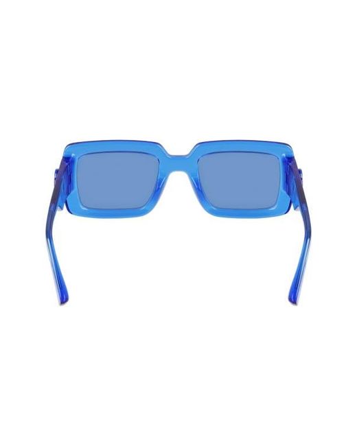 Longchamp Blue 53Mm Rectangular Sunglasses