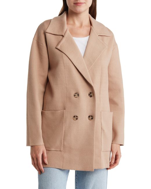 Sweet Romeo Natural Double Breasted Sweater Coat