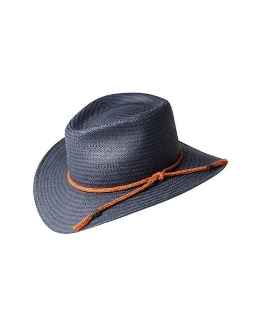 Bailey Blue Dayton Paper Straw Fedora for men