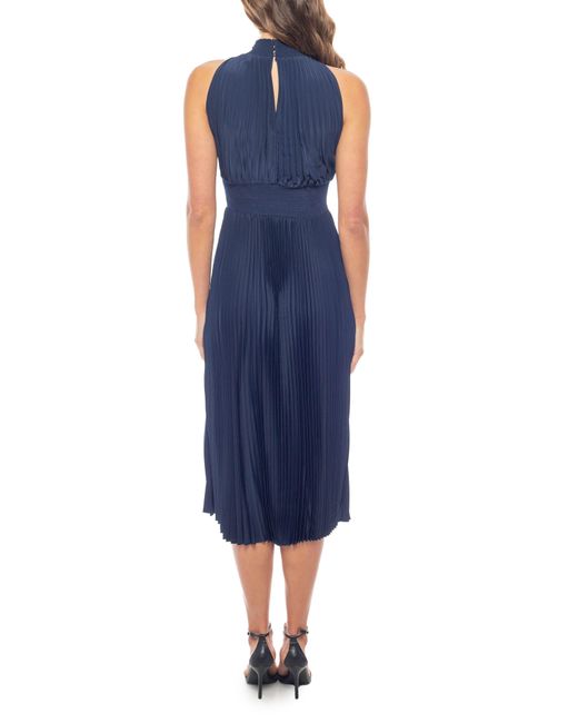 Marina Blue Pleated Midi Dress