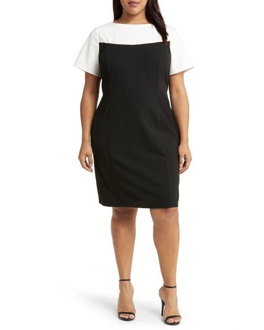 Maggy London Black Colorblock Sheath Dress