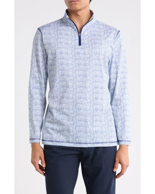 Bugatchi Blue Half Zip Pullover for men