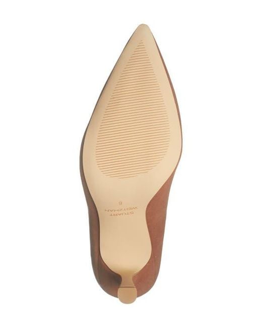 Stuart Weitzman Brown Isla Leather Pump