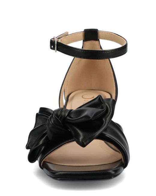 Journee Collection Black Zevi Bow Block Heel Sandal