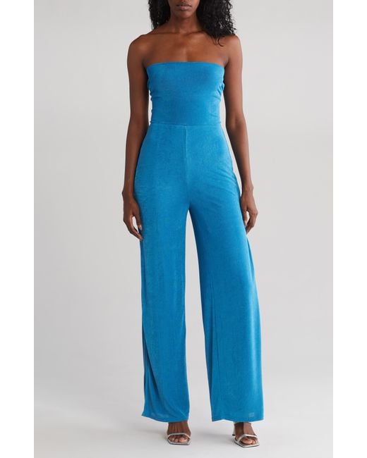 Lulus Blue Owning The Vibe Wide Leg Jumpsuit