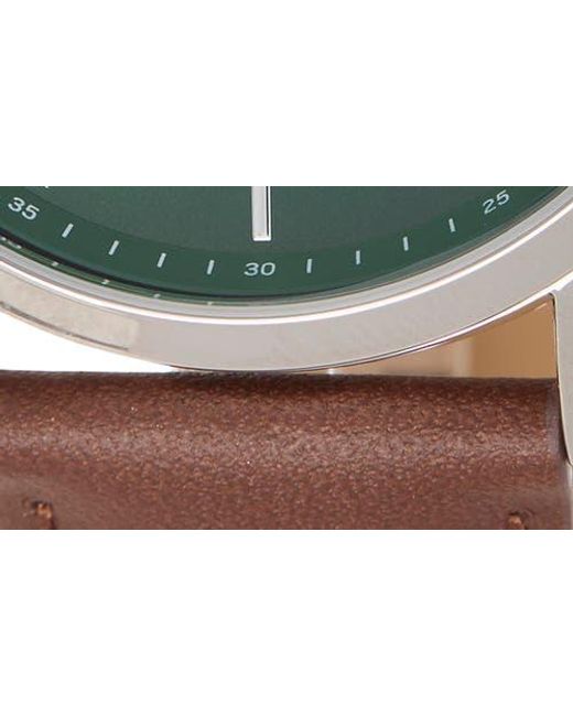 Fossil Green Fenmore Three-Hand Quartz Leather Strap Watch, 44Mm for men