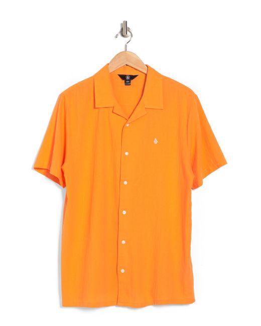 Volcom Orange Stone Break Water Camp Shirt for men