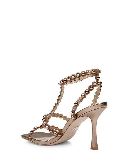 Badgley Mischka Women's Camilia Heeled Sandal – Pearl Ornamentation, Leather Lining