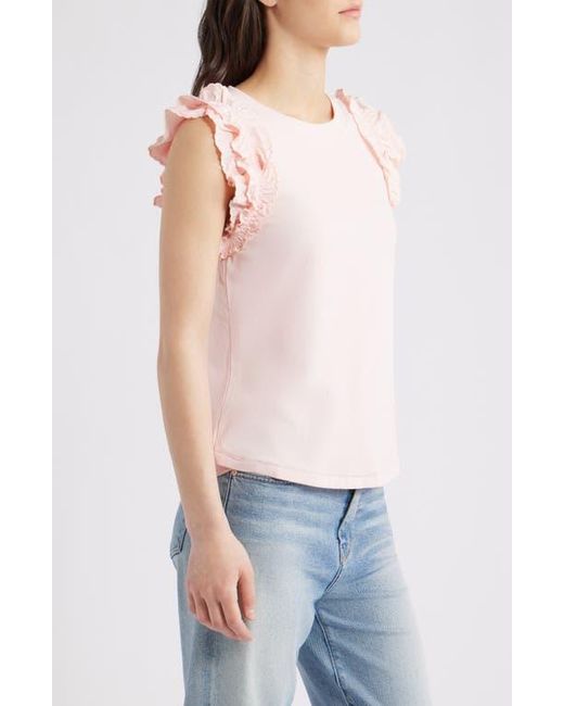 Wit & Wisdom Blue Ruffle Sleeve Top