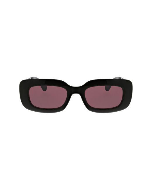 BCBGMAXAZRIA Black 49mm Twist Oval Sunglasses