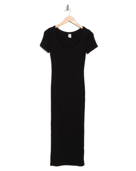 Melrose and Market Black Rib T-shirt Midi Dress