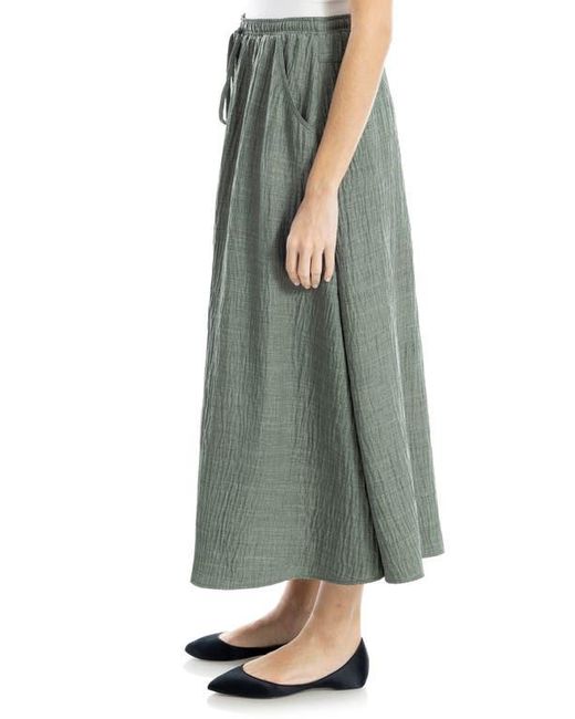 Max Studio Green Textured Crop Maxi Skirt