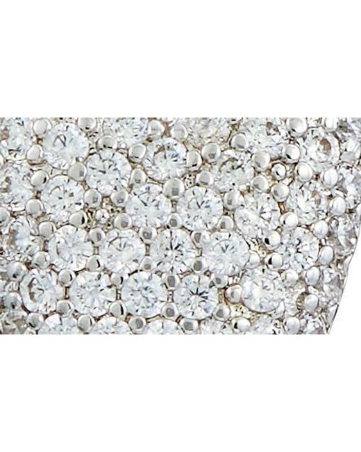 SAVVY CIE JEWELS Metallic Cz Pavé Heart Stud Earrings