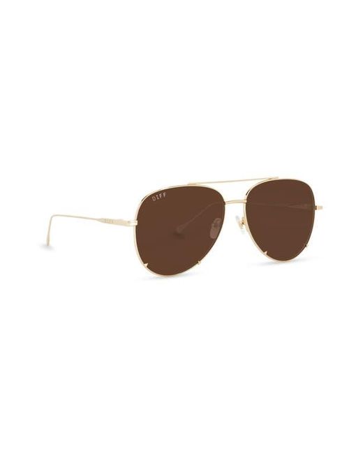 DIFF Brown Oversized Aviator Sunglasses