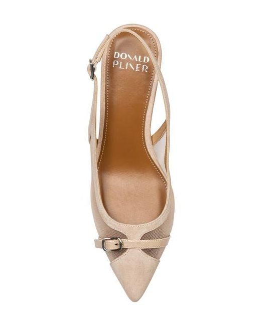 Donald J Pliner Natural Slingback Kitten Heel Pump