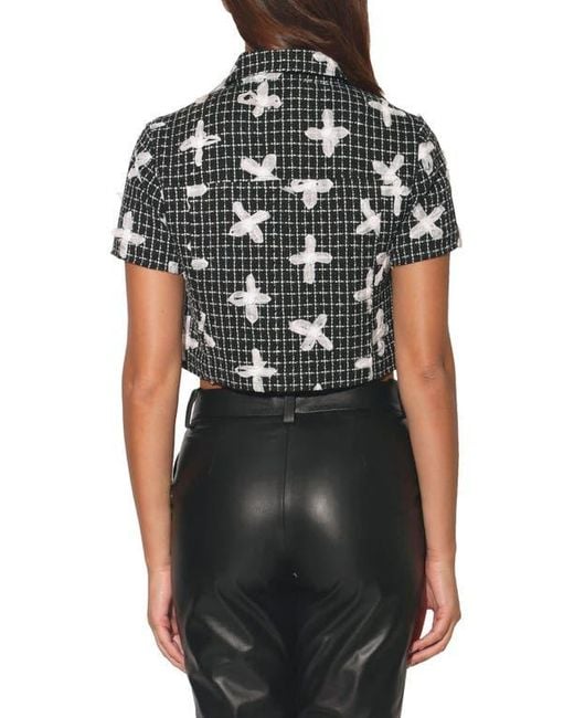 Walter Baker Black Deena Bow Tweed Jacket