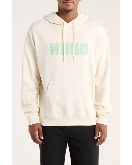 HUGO Natural Diqerio Graphic Hoodie for men