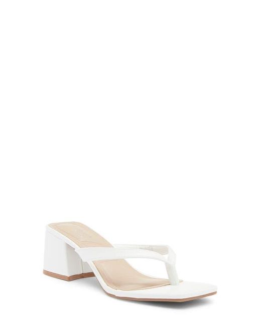 TOP GUY SHOES White Sally Block Heel Sandal