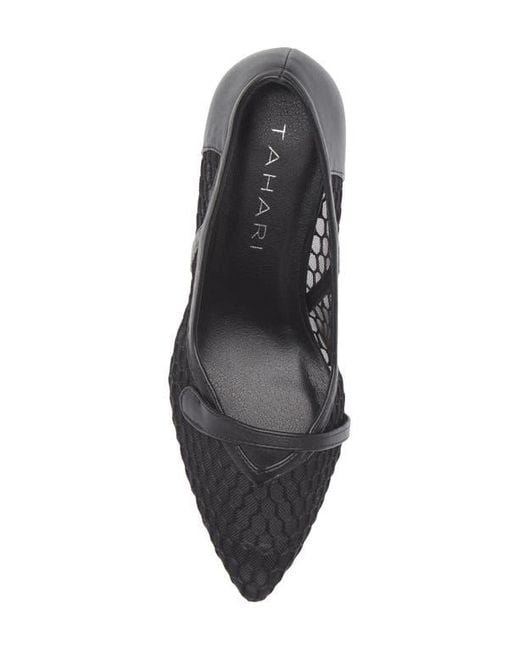 Tahari Black Mesh Pump