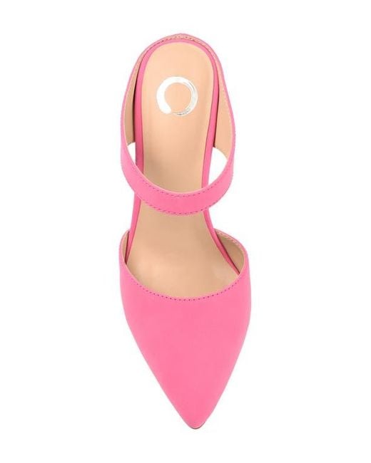 Journee Collection Pink Pointed Toe Slip-On Pumps