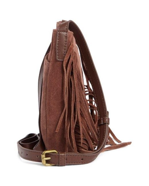 Lucky Brand Brown Bran Nyra Small Fringe Crossbody Bag