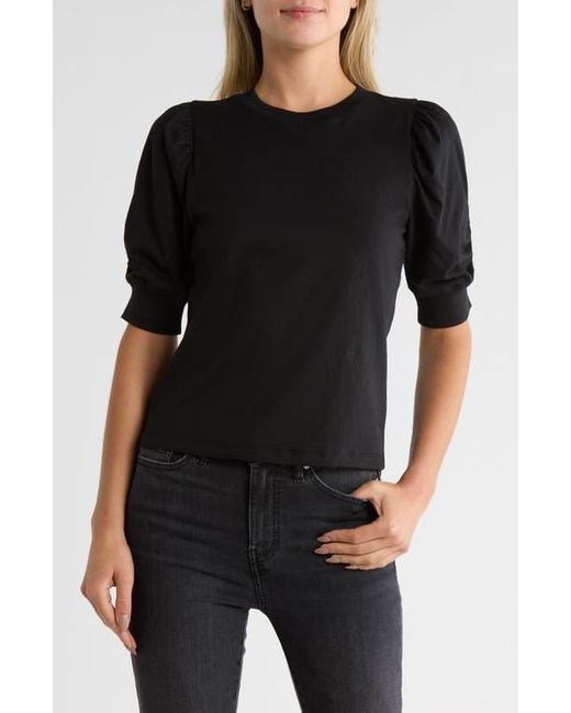 FRAME Black The Frankie Puff Sleeve T-Shirt