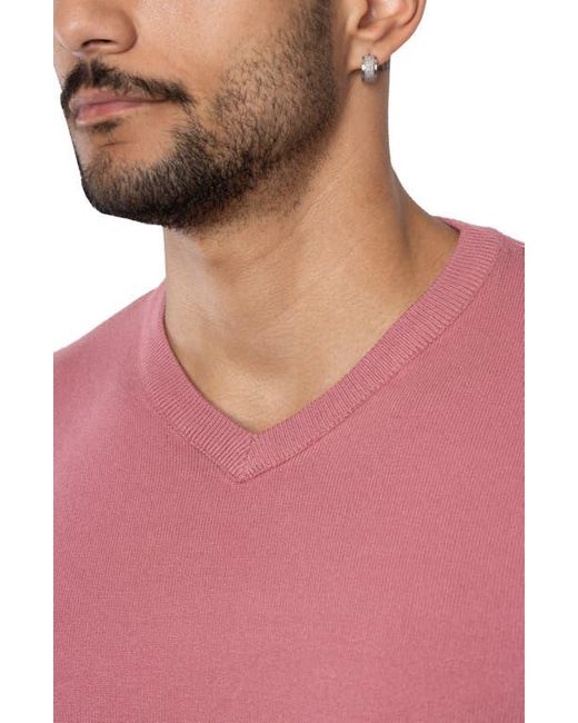 Xray Jeans Pink V-Neck Rib Knit Sweater for men