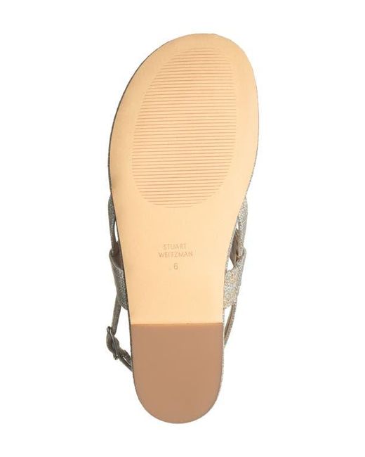 Stuart Weitzman White Perla T-Strap Sandal