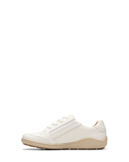 Clarks White Bryianne Bayla Side Zip Sneaker