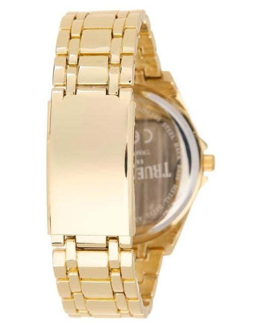 TRUE RELIGION Round Logo Bezel Bracelet Watch, 43.2Mm in Metallic