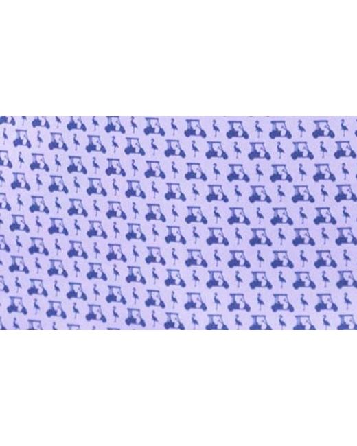 Tailorbyrd Blue Carts & Byrd Print Performance Polo for men
