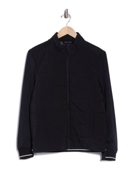 Denim and Flower Blue Channel Quilted Jacket for men