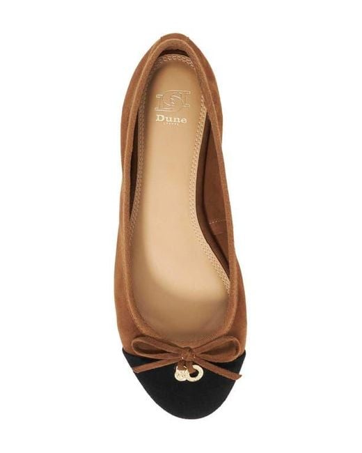 Dune Brown Harpington Cap Toe Ballet Flat