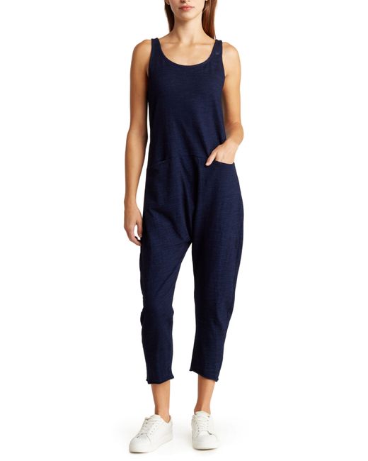 AG Jeans Blue Abyl Sleeveless Crop Cotton Jumpsuit