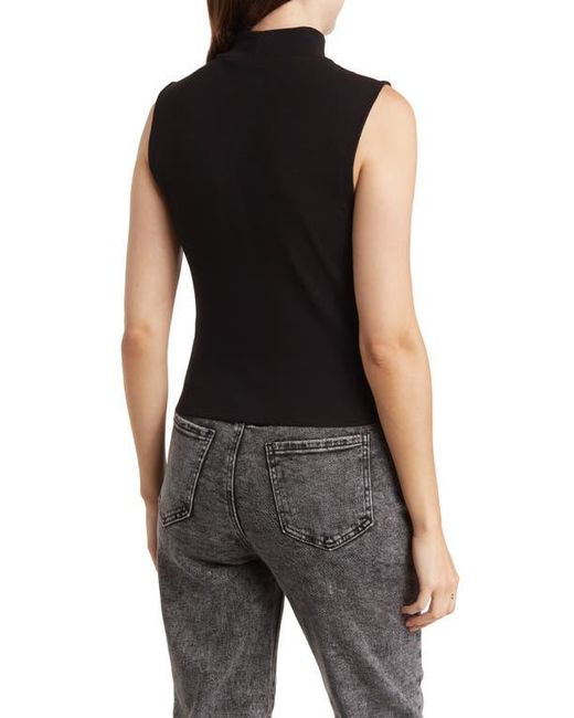 Love By Design Black Kendra Mock Neck Crop Tank Top