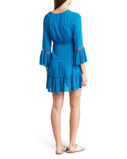 Boho Me Blue Eyelet Flounce Cover-Up