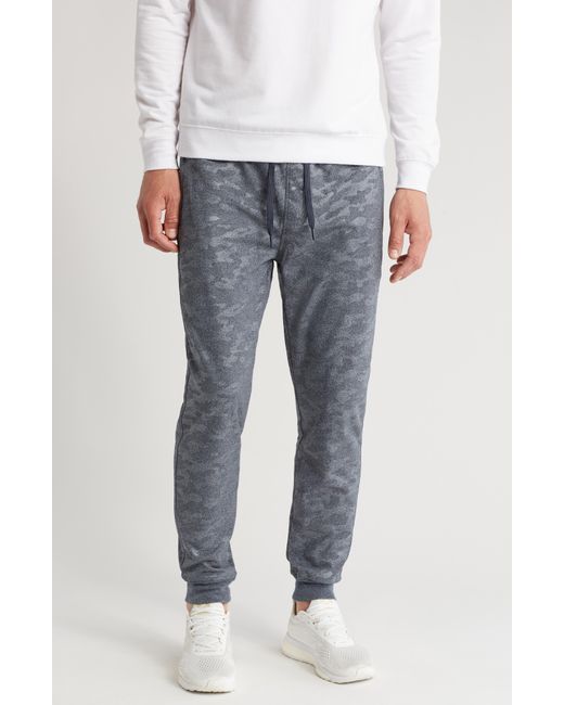 90 Degrees Gray Camo Print Brushed Joggers for men