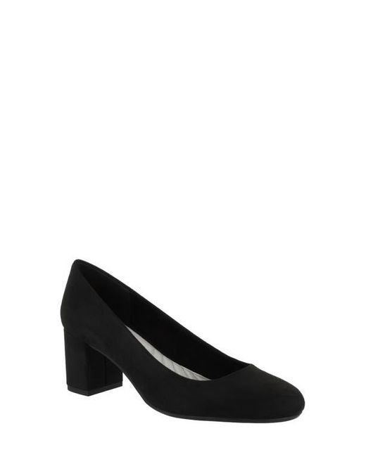 Easy Street Black Classic Block Heel Suede Pumps